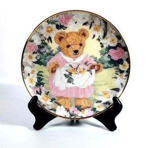 Teddys Spring Bouquet Sarah Bengry Vintage Plate Collectable Franklin Mint Heirl